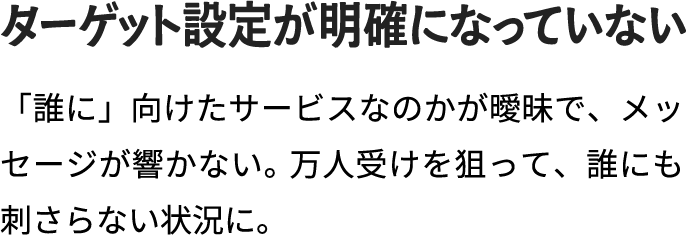 ターゲット設定が明確になっていない